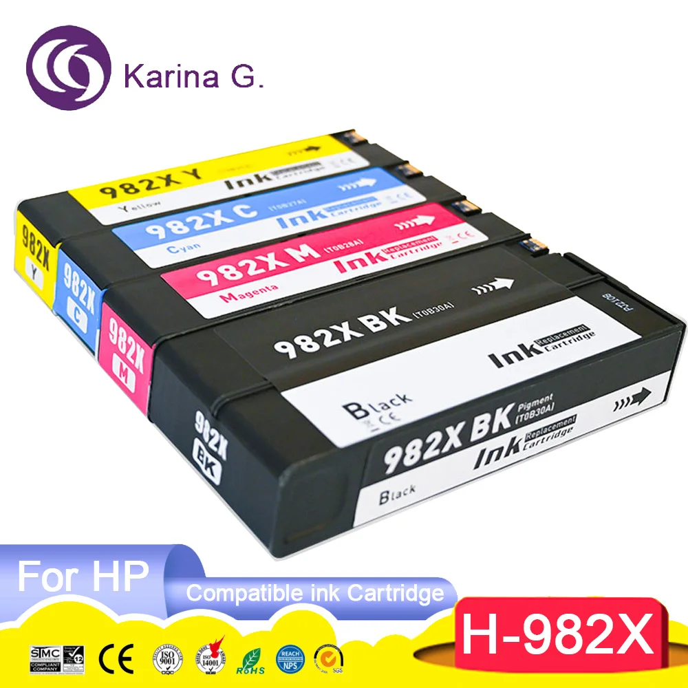 982 982X Premium Compatible Color Inkjet Ink Cartridge for 982X for PageWide En