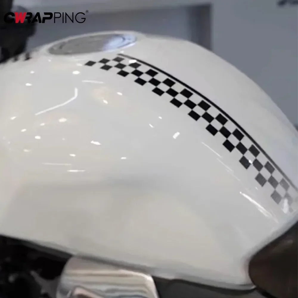 Adesivi per auto da 50 cm Adesivi per decalcomanie a strisce a quadretti Decalcomanie per parafango per moto Adesivo decorativo per accessori per moto per auto - immagine 5
