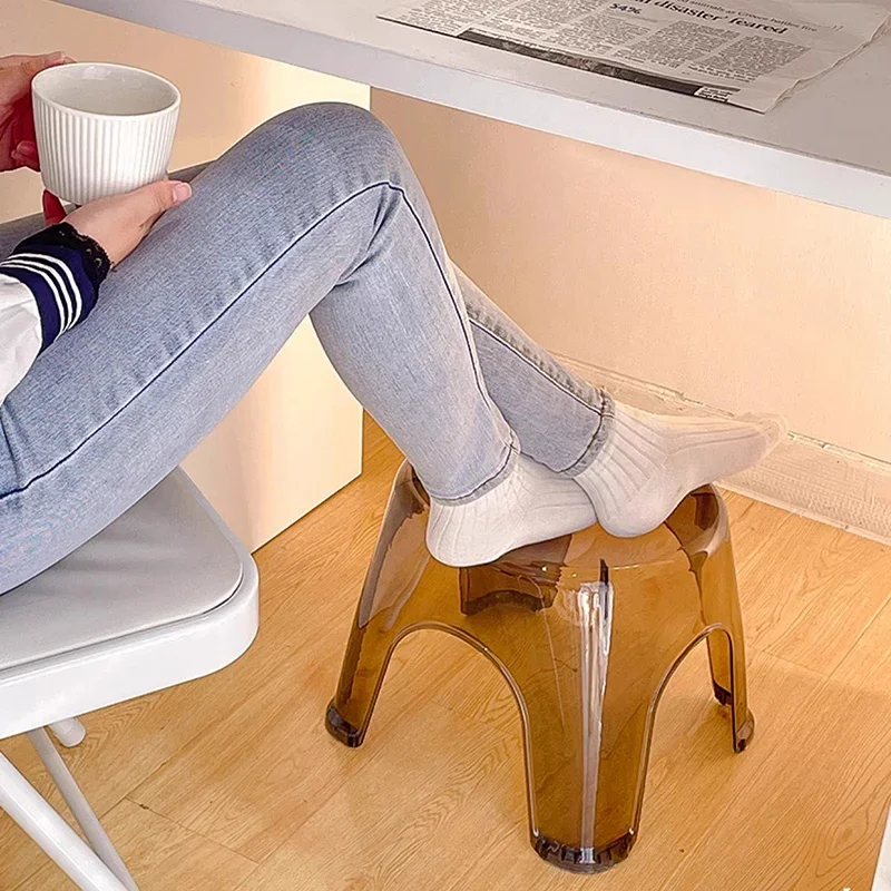 Vanity Plastic Bathroom Chair Foot Camping Cute Stool Children Transparent Designer Bedroom Taburete Plegable Home Furniture