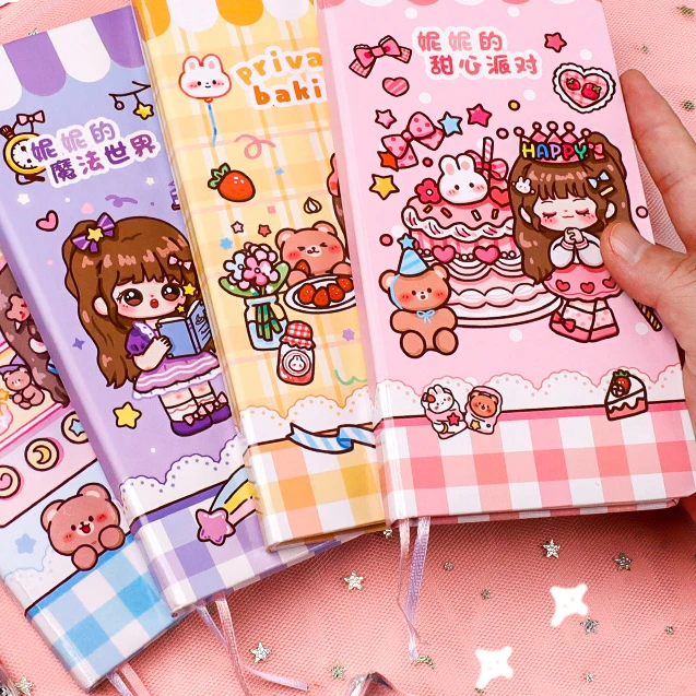 Sweet Life Agenda de dibujos animados Kawaii, libro planificador de semanas  de tapa dura, 94x191mm, cuadrícula de papel, 176P, escuela, oficina,  papelería| | - AliExpress