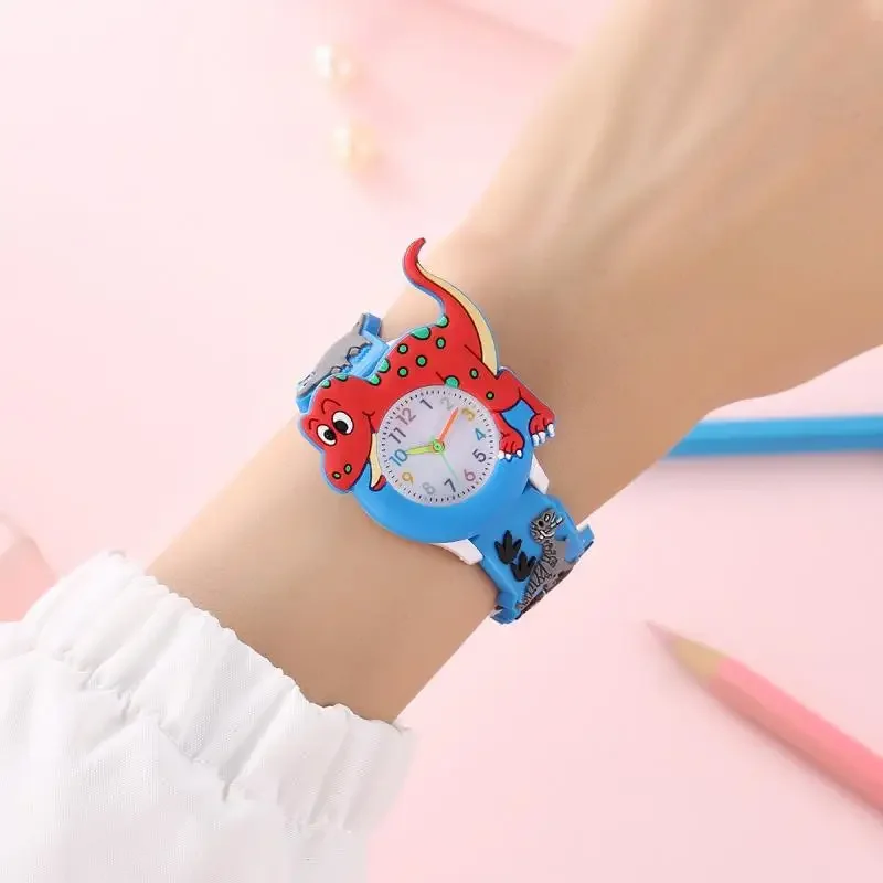 Kids Cartoon 3D Dinosaur Silicone Quartz Watch