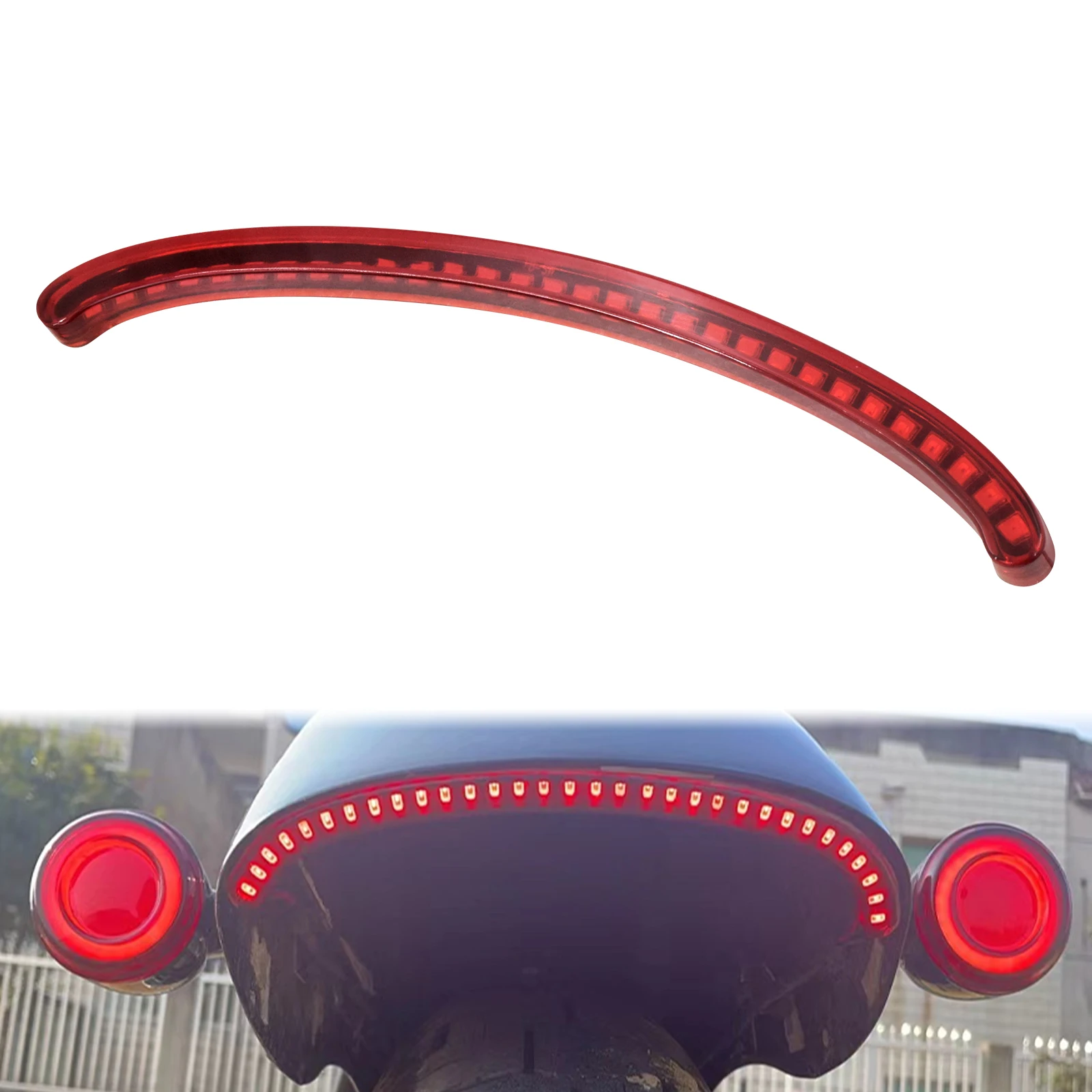 Motorcycle Light Motorcycle Led Lights Motorcycle Turn Signal Lights Motorcycle Turn Signal Motorcycle Rear Tail Light LED Fender Turn Signal Brake Taillight ABS For Harley Softail Fat Bob FXFBS 114 FXFB 107-Up Red