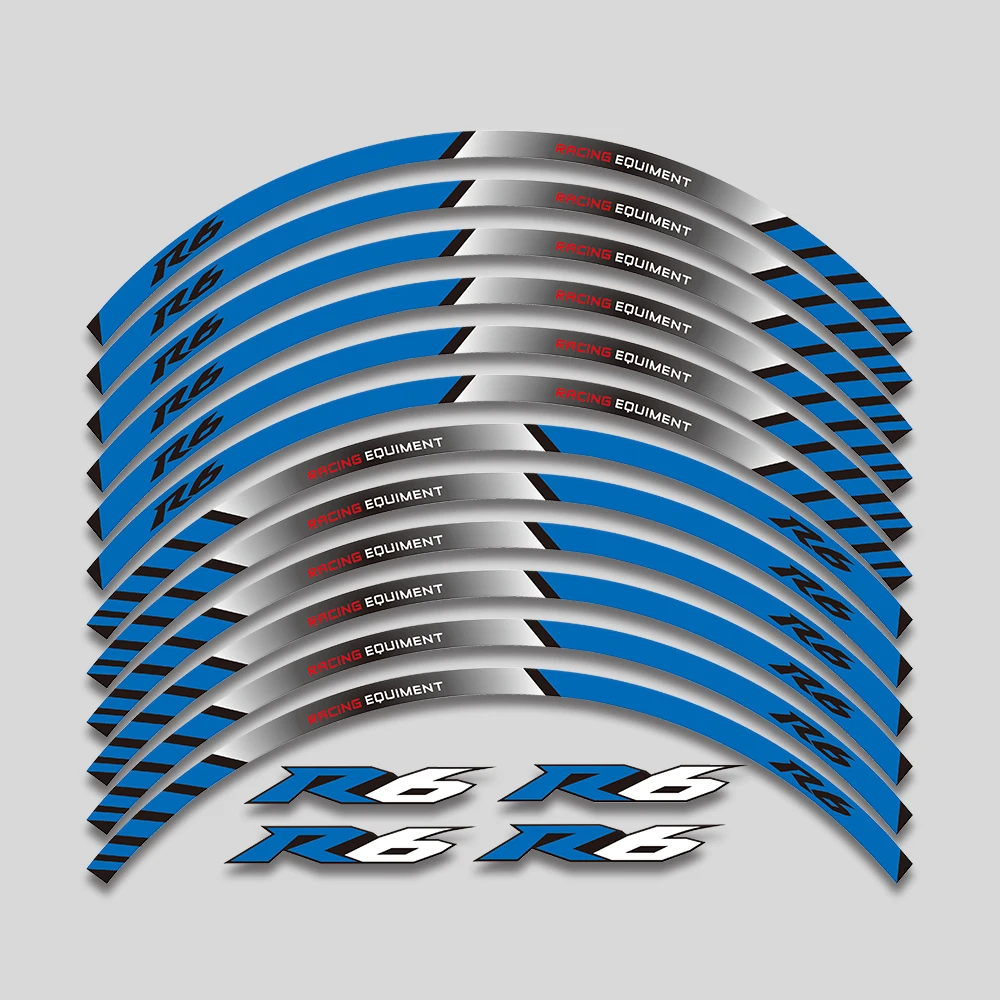 

New 17inch Motorcycle Accessories Stickers Wheels Hub Reflective Stripes Rim Tire Decorative Decals Tape For Yamaha YZFR6 YZF R6