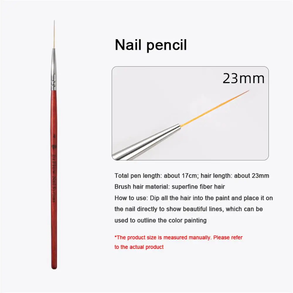 1~8PCS Nail Brush Acrylic French Stripe Line Painting Drawing Flower Pen Gel UV Polish French Nail Liner Pens Manicure Tool 6