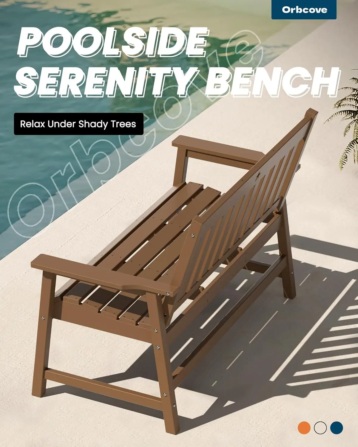 2-Person Garden Bench, HDPE Patio Bench Weatherproof, Durable Porch Bench for Patio, Backyard, Porch, and Park