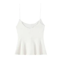 Willshela Women Fashion Solid Pleated Backless Side Zipper Tops Vintage Thin Straps Square Collar Female Chic Lady Camis - Image 3