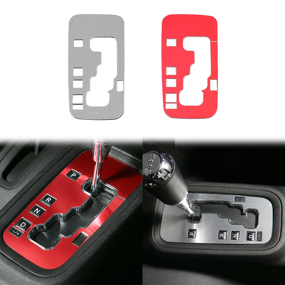 

Gear Shift Panel Decoration Cover Trim for Jeep Wrangler JK 2011-2015 2016 2017 Car Interior Accessories Aluminium Alloy Red