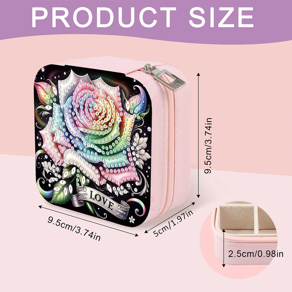 DIY Dream Catcher Diamond Painting Kit Rotatable Mirror Diamond Art Jewelry Box