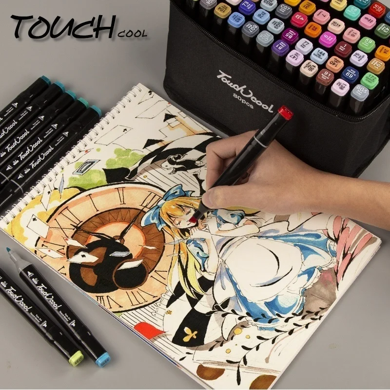 120/80/60/40/30/24 Colors Marker Pens with Double Tips for Drawing Coloring Sketching Markers Painting Manga