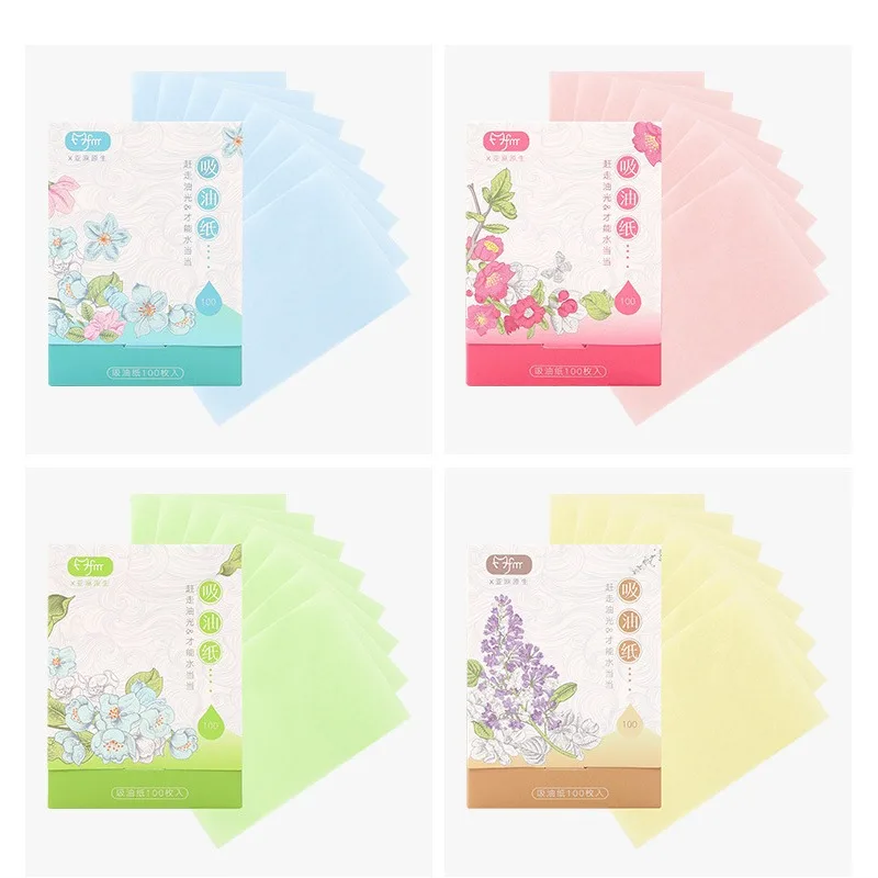 Facial Oil Blotting Paper 50/100Pcs/box Face Oil Protable Blotting Paper Matting Face Wipes Cleanser Oil Control Oil-absorbing Facial Towel Tools