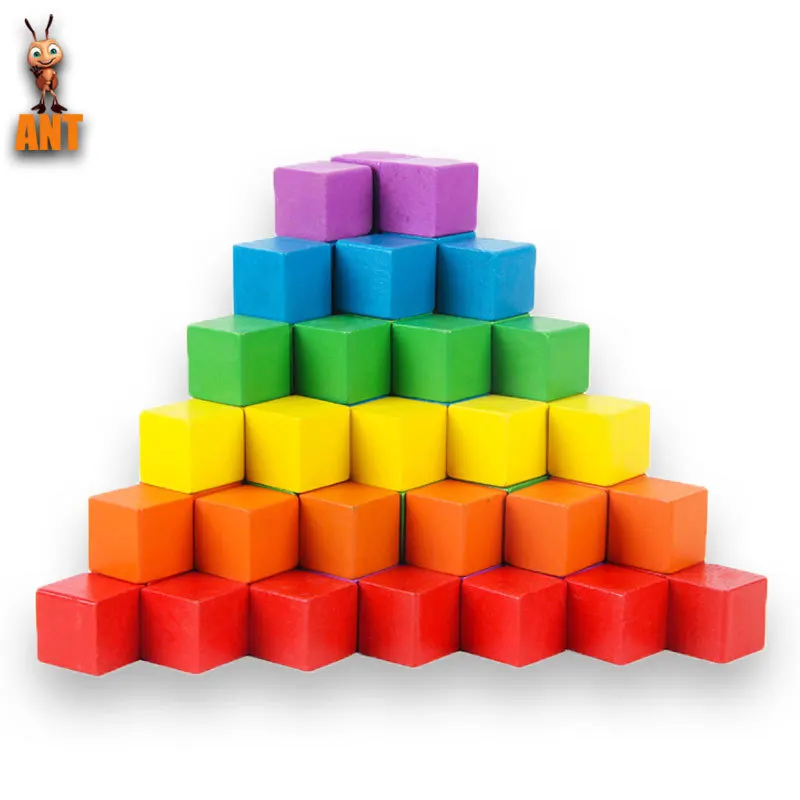 

2*2*2cm Rainbow Color Cube Building Blocks Wooden Toys For Kids Preschool Teaching Intelligence Toys For Children Birthday Gift