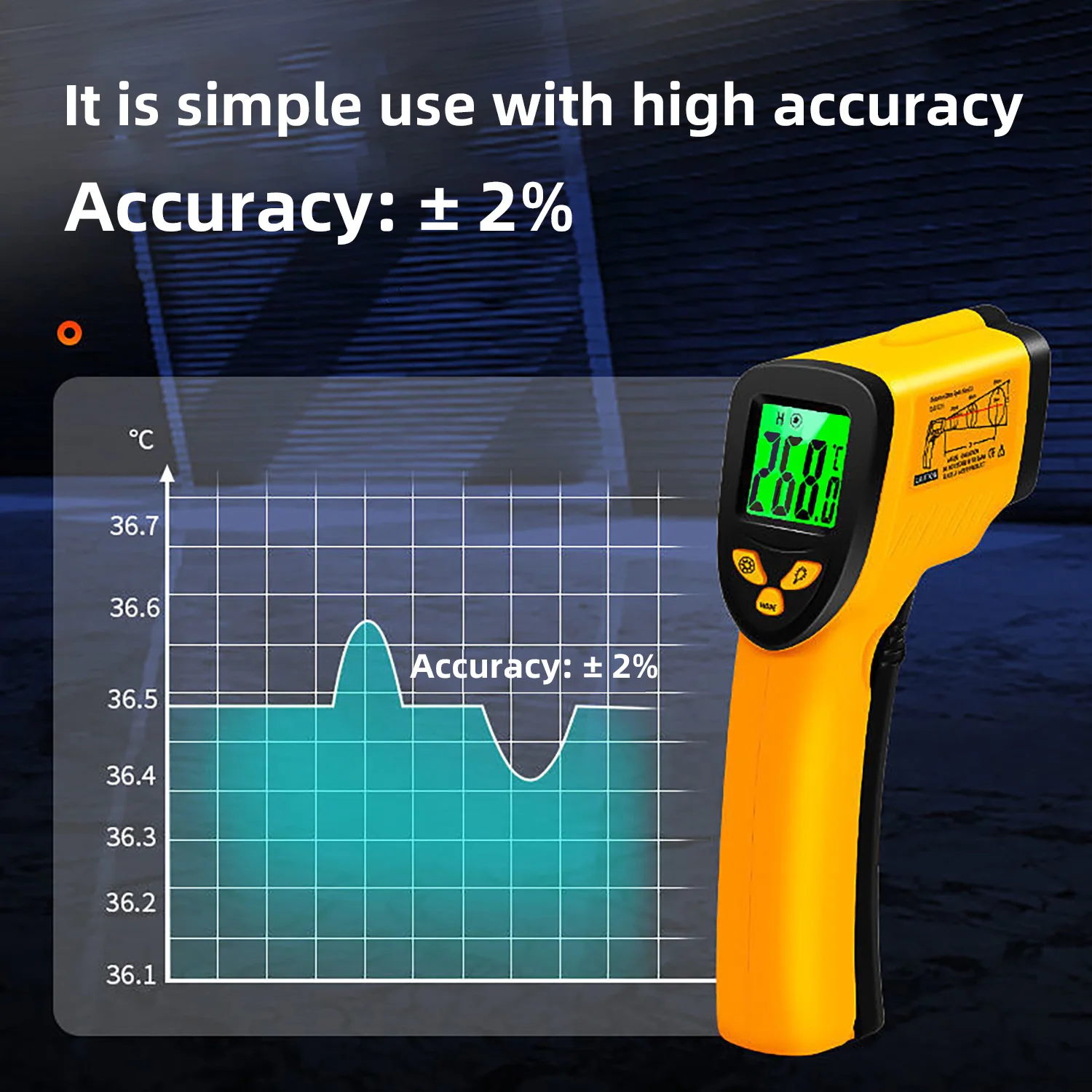 Digital LCD Temperature Gun Non-Contact Laser Infrared Thermometer