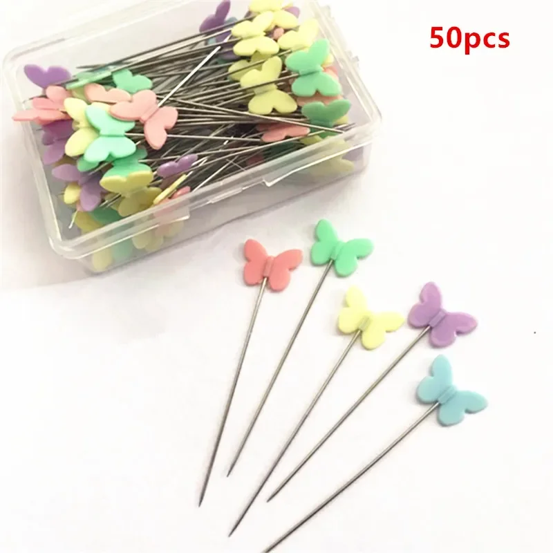 50 개/상자 위치 바느질 마커 바늘 핀 양재 자수 패치 워크 핀 DIY 봉제 의류 액세서리