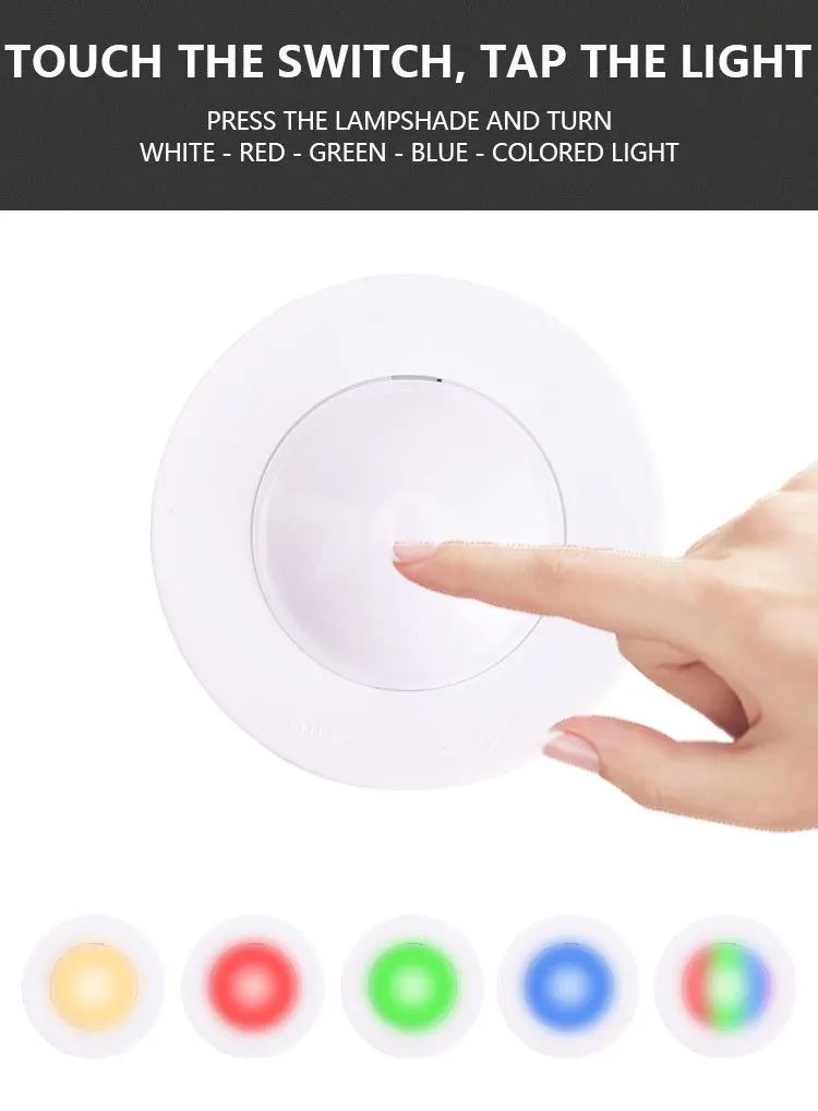 1/3 Pack LED Puck Lights,Color Changing,Battery Operated,IR Remote,Night Light,Wireless Stick on Lights,Under Cabinet Lighting