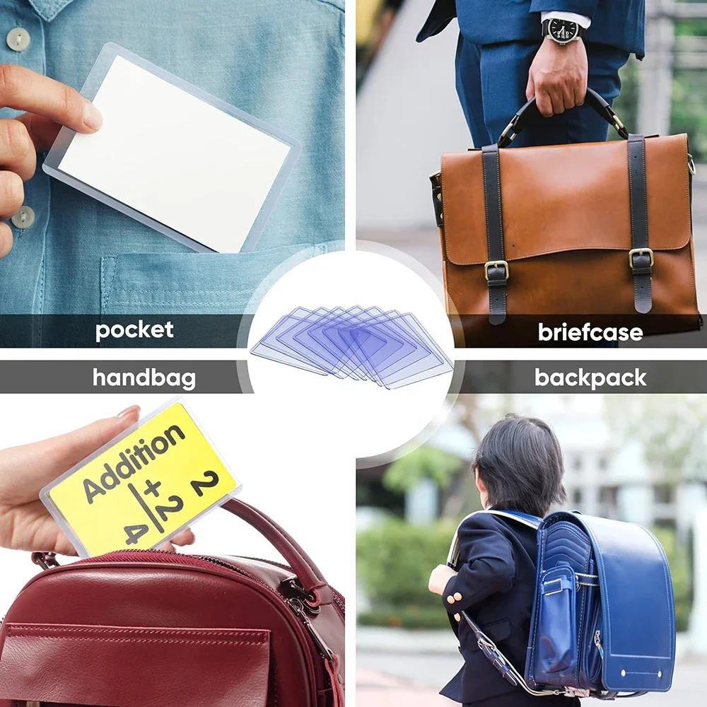 30-1PCS Plastic Card Sleeves Portable Waterproof Card Holder Transparent PVC Concert Ticket Album Collector Case Home Organizers 4
