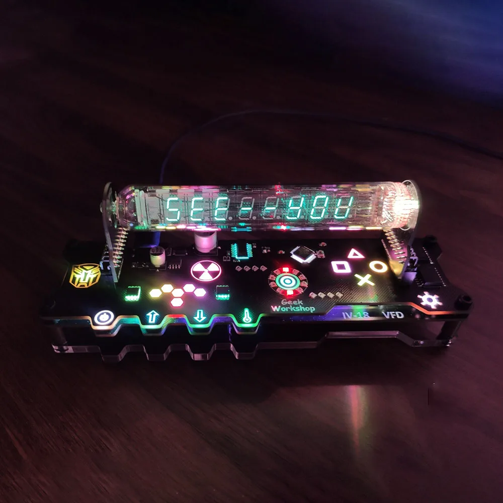 Digital Nixie Tube Clock Cyberpunk Clock Digital Clock Nixie Tubes