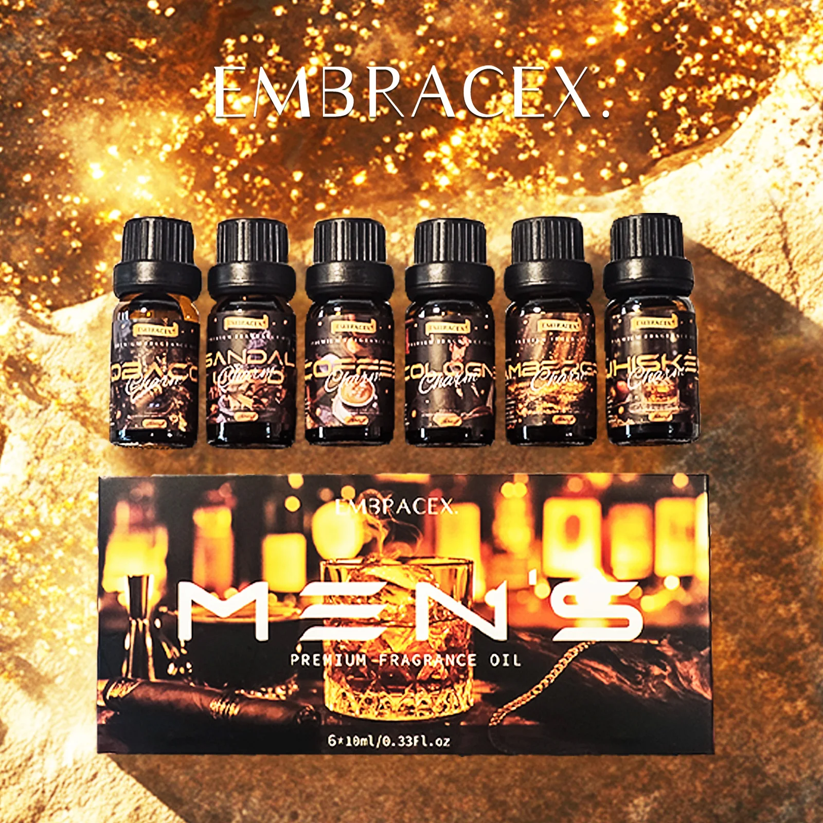 6 unidades/1 Juego de aceites esenciales para hombres, caja de regalos de aceites esenciales para hombres, humidificador y difusor, vela refrescante de aire y fabricación de jabón