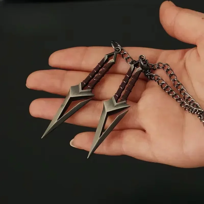 金属製の武士の剣のおもちゃ,華やかな黒波の刃の武器,忍者クナイモデル