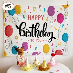 Adorable Birthday Wall Tapestry for Kids - Colorful Party Decoration and Photo Backdrop (S5 Tapestry)