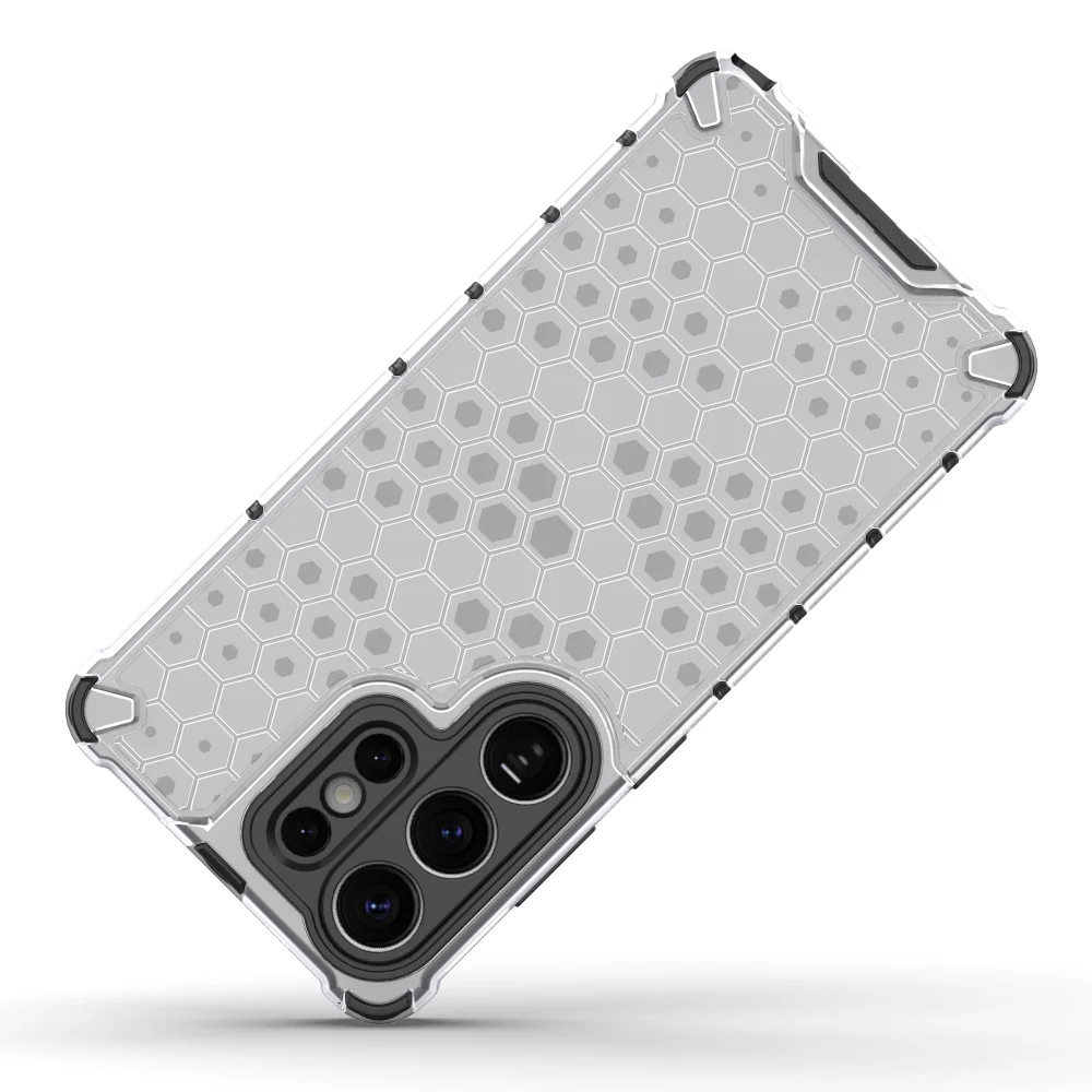 Wabenmuster Transparente Schutzhülle für Samsung S26 Ultra S25 S24 S23 S22 Plus Militärischer Stoßfester Schutz-Bumper – Detail 7