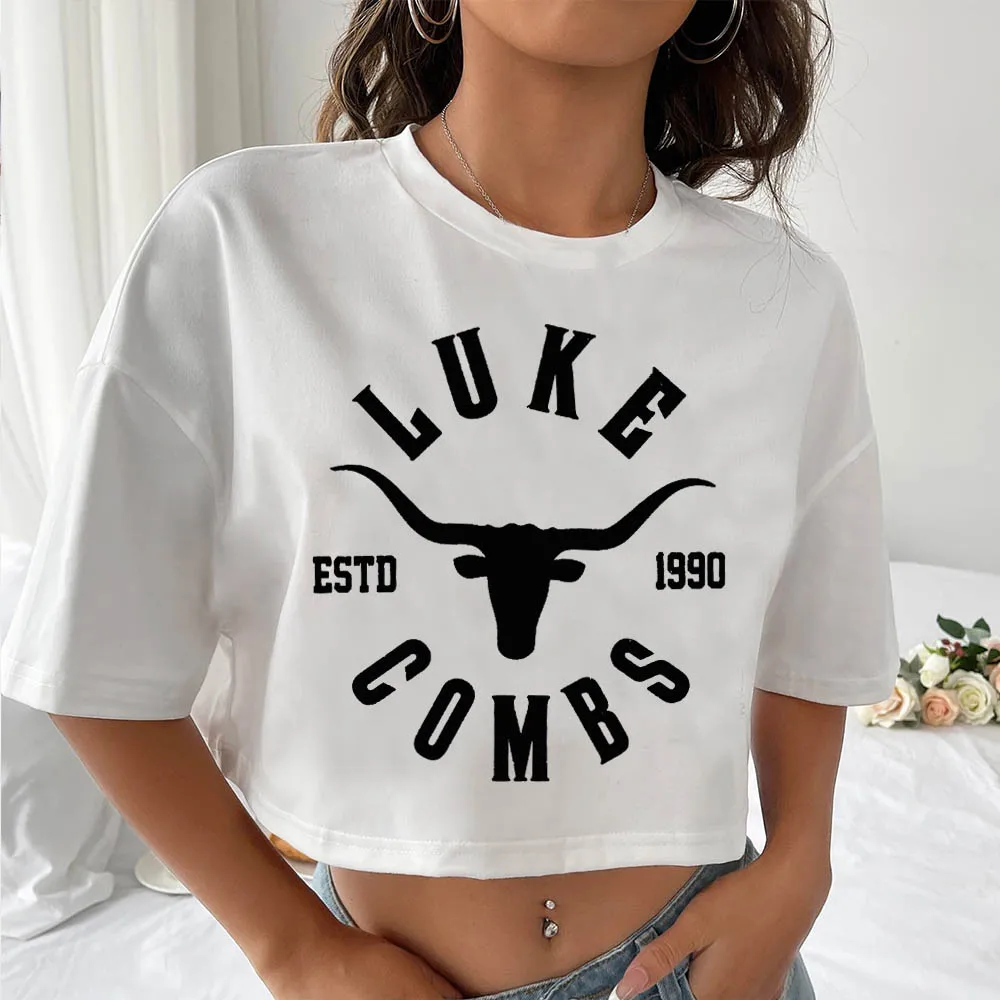 

Люк гребни кантри музыка футболка женская с круглым вырезом коротким рукавом повседневные свободные музыкальные рубашки Поклонники подарок
