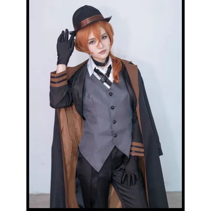 

Anime Bungo Stray Dogs Cosplay Costume Nakahara Chuuya Cos Uniform Outfits Halloween Role Play Party Suit Wig Full Set