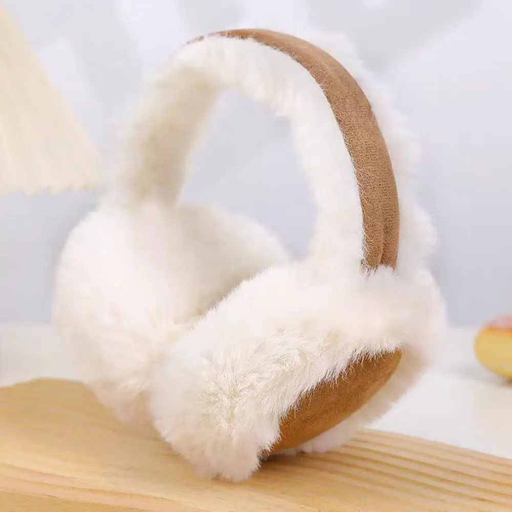 Korean Soft Plush Earmuffs Winter Fashion Outdoor Earflap For Women Foldable Ear Warmer Suede Plush Cold Protection Ear Cover