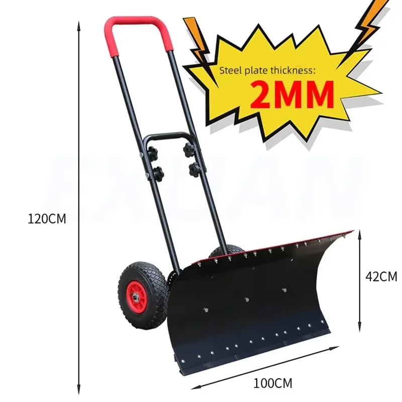 Wheeled Hand Push Snow Removal Shovel Large Snow Removal Tool Vehicle Snow Removal Artifact Snow Removal Machine With Wheels 2