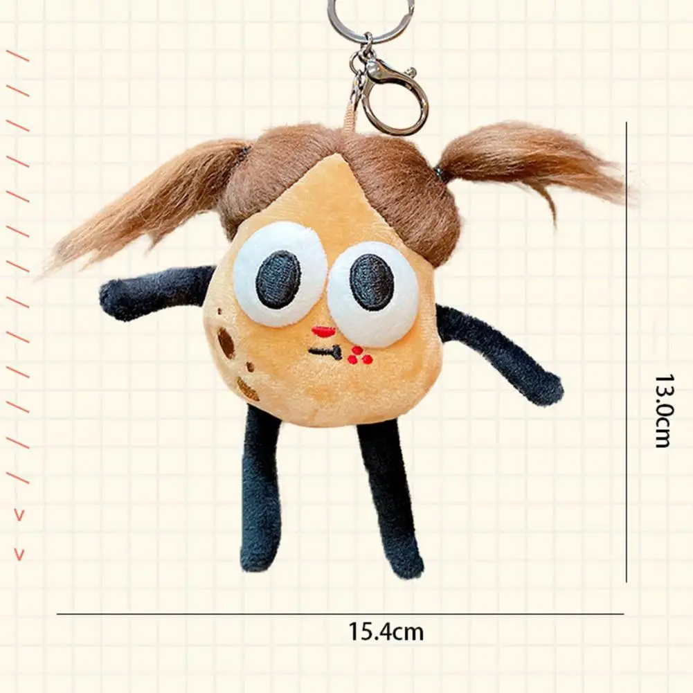 Cartoon Keychain Funny Fried Hair Potato-Man Doll Plush Pendant Soft Cartoon Stuffed Doll Plushie Keyring Charms Gift 6
