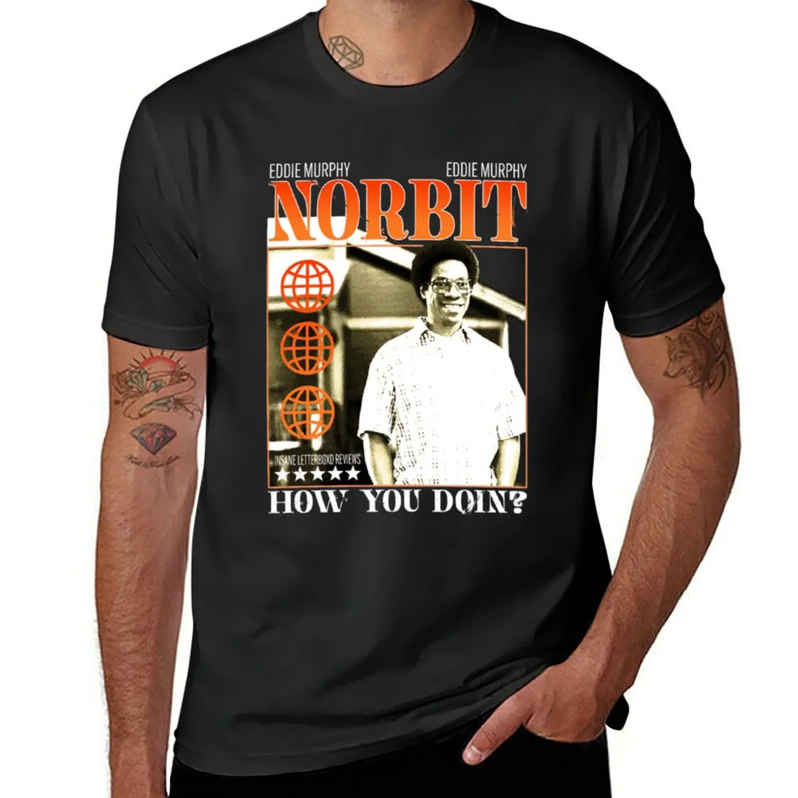 Nuova Maglietta Norbit Maglietta Nera Magliette Nere Maglietta Grafica T-Shirt Per Uomo Cotone