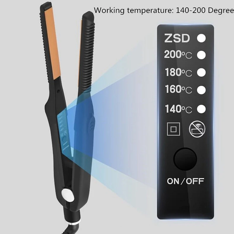 2 In 1 Hair Straightener & Curler Small Flat Iron Ceramic Hair Crimper Corrugation Short Hair Straightening Curling Styling Tool 4