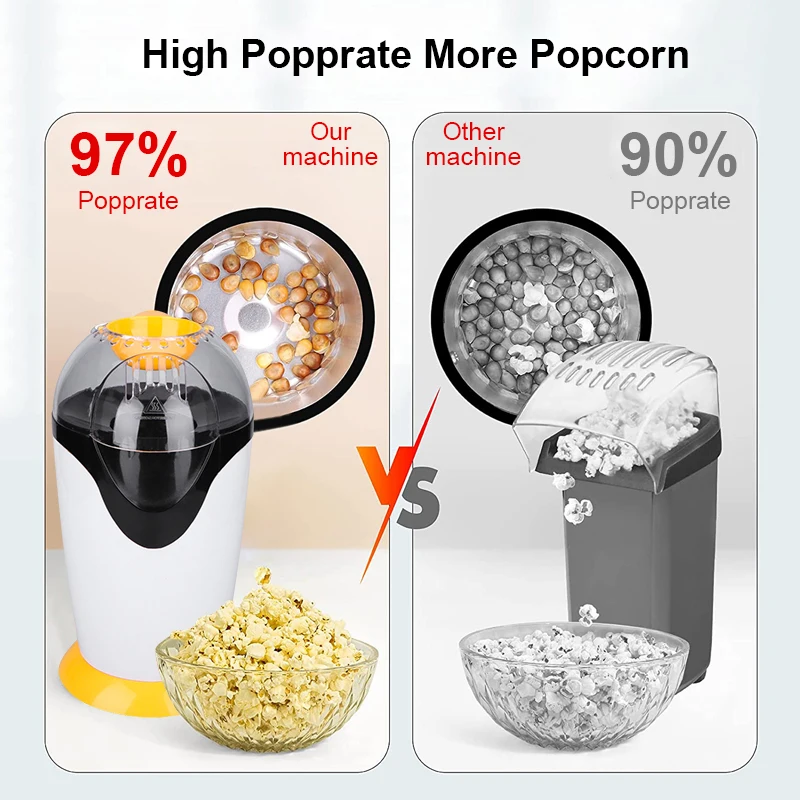 Air Popcorn Popper Maker, Electric Hot Air Popcorn Machine-1200W, Oil-Free  - AliExpress