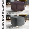 Thick Velvet 3 Size Square Ottoman Covers Stretch Footstool Cover Bench Stool Cover Washable Furniture Protector Stool Covers 3
