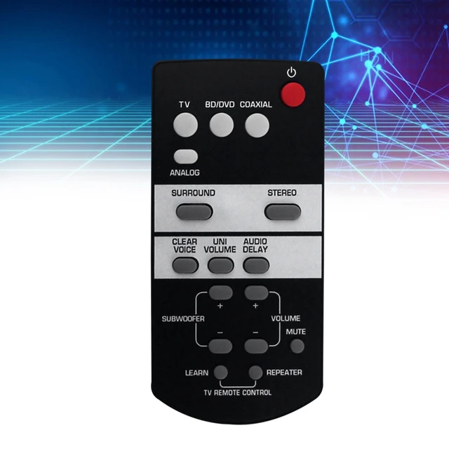 Replacement Remote Control For Yamaha Soundbars ATS-1010, YAS-101, YAS-101BL - Model FSR60-WY57800