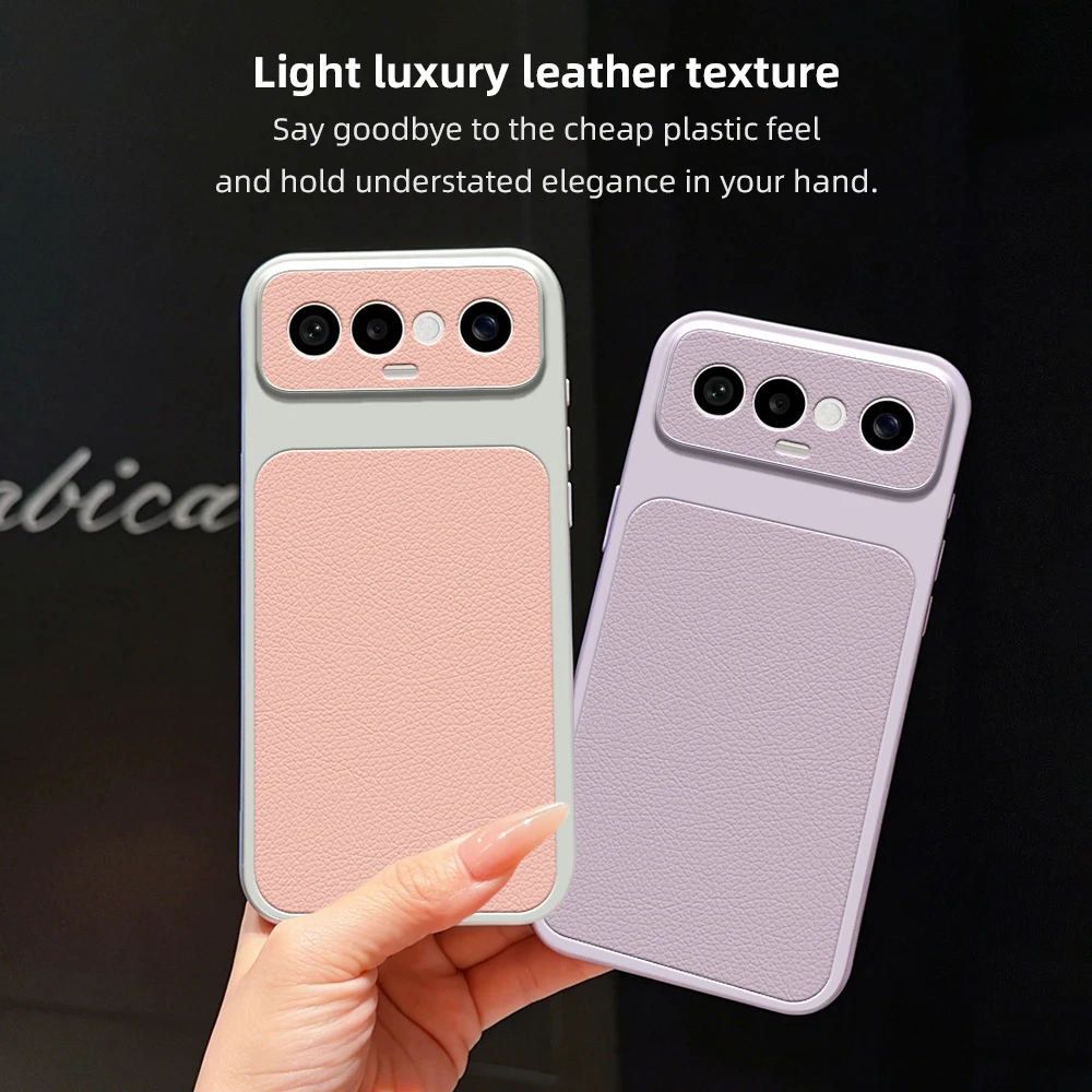 Luxury Matte Leather Case with Lens Protection