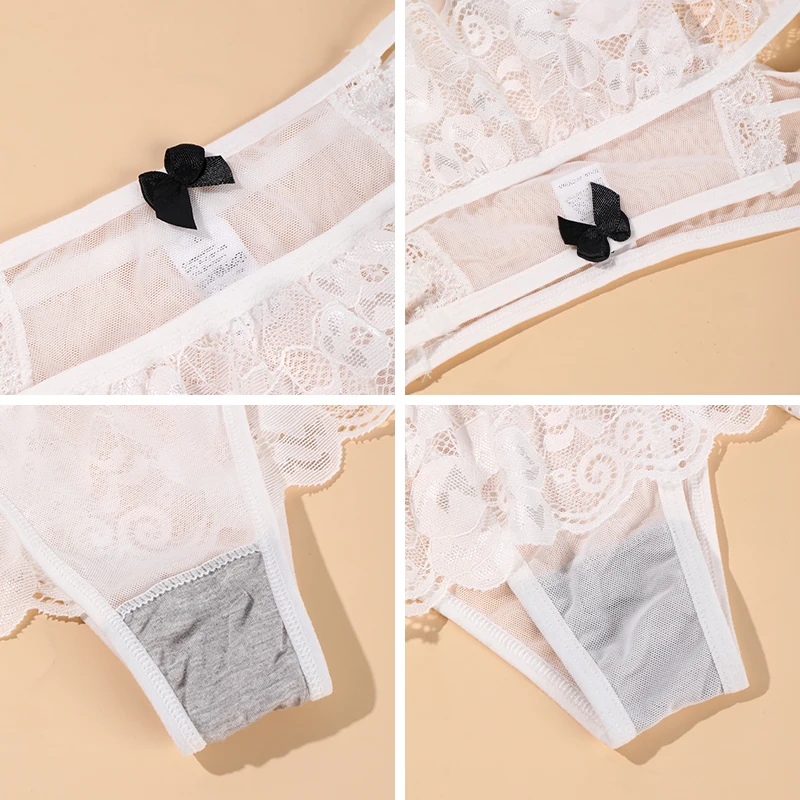 S-3XL Women's Sexy Lace Panties Underwear Comfort Solid Color
