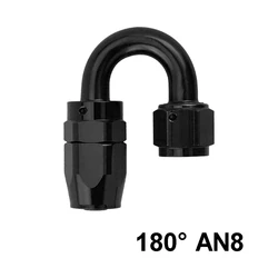 Universal Aluminum Car Oil Cooler Kit with Braided Hose and Swivel Fitting Adapter (AN8 180 Deg.)