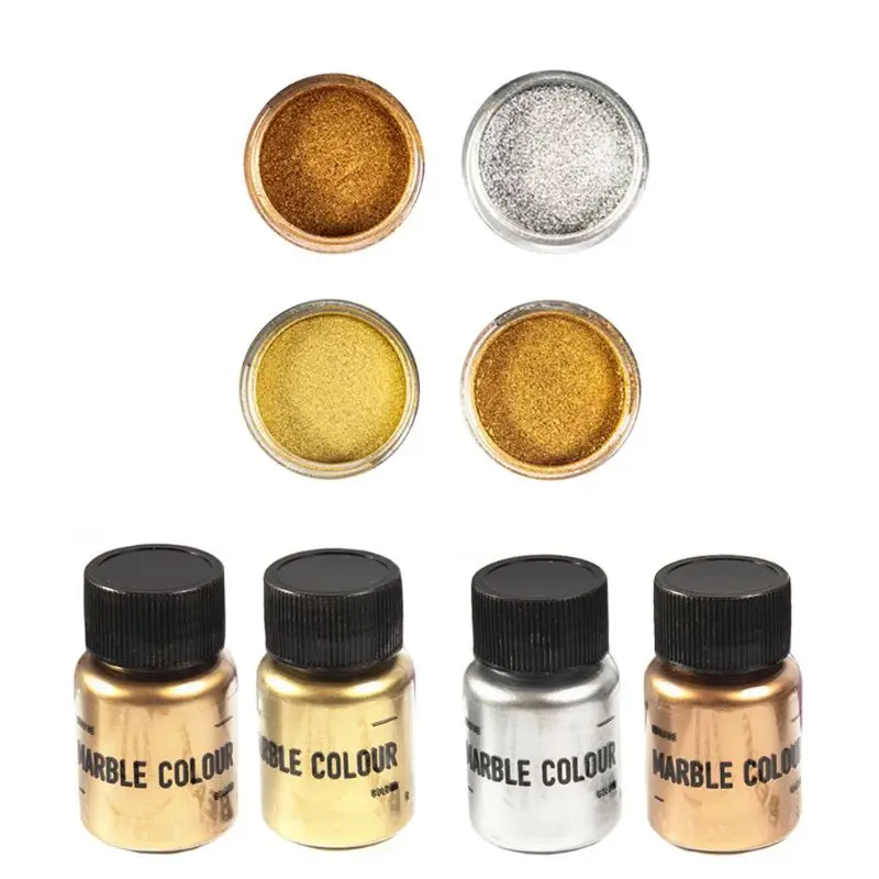 

Metallic Pigment Powder 4 Colors Marble Resin Pigment Powder Each Bottle 20g Resin Color Pigment Epoxy Resin Coloring