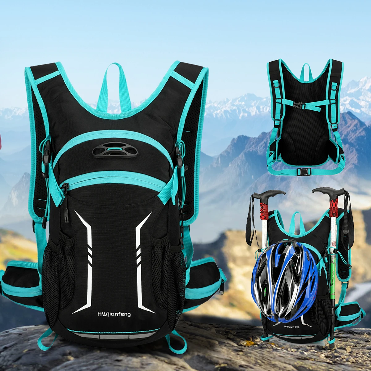 Mountaineering Bag, Men's Outdoor Backpack, Large Capacity, Water-Repellent, Lightweight Hiking Backpack, Women's Cycling, Camping, Mountain Climbing, Fishing, Outing