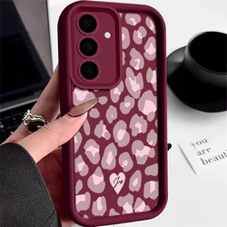 Stylish Leopard Print Phone Case - Ultra Protective and Trendy Design for Samsung S26 (A120 Wine Red)
