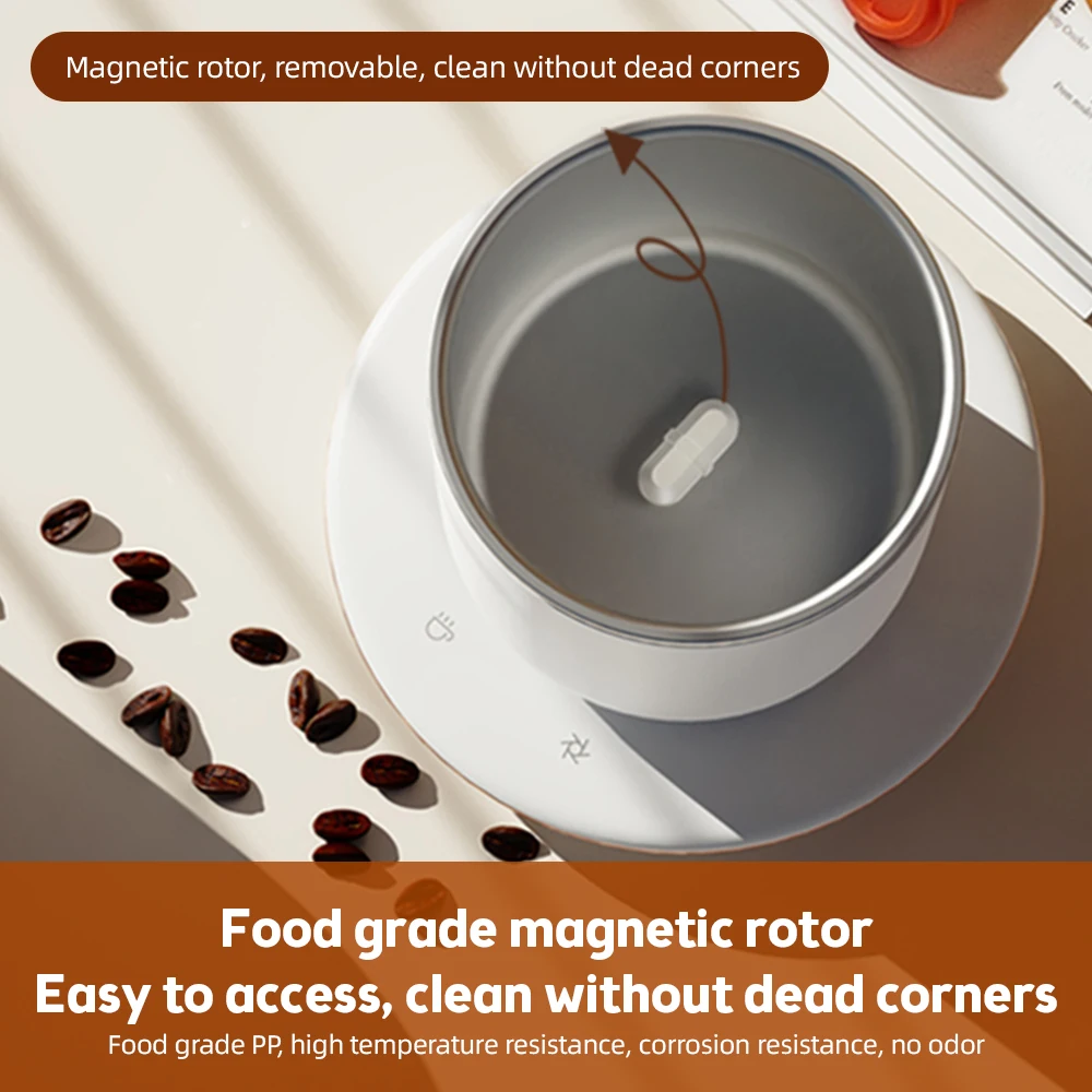 Self Stirring Coffee Mug 55℃/131℉Constant Temperature Cup Warmer 10W Magnetic Self Stirring Cup Home Office Drinking Tools 5
