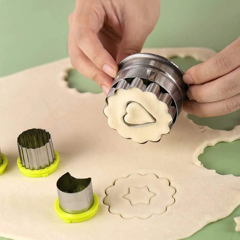 Multifunctional Cookie Cutter Cake Decorating Fondant Cutters Tool Linzer Fudge Pastry Decoration Baking Tool DIY Mold 6Pcs/Set cookie cutter,baking mold,cookie mould,cookie printing mold,fondant cutter,baking decorating tools,cookie maker press kit,pastry cutter