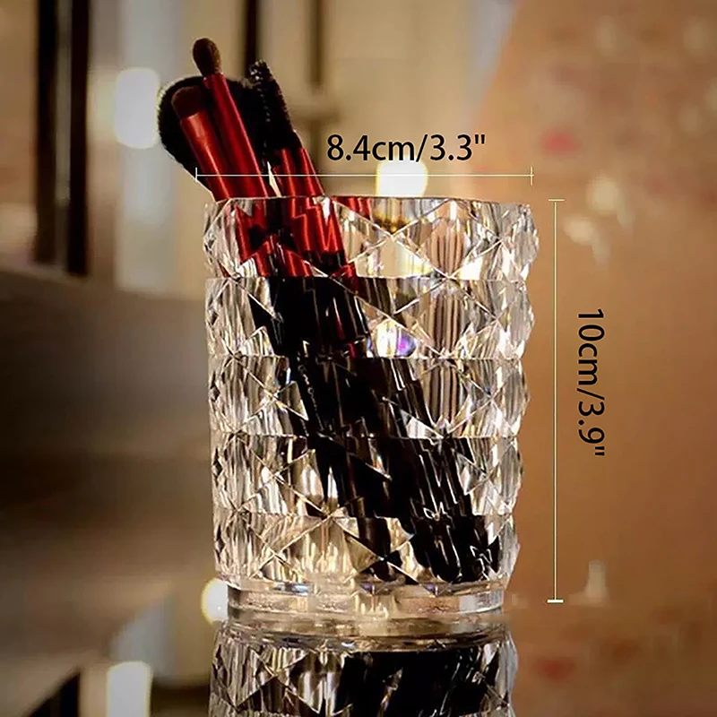 1PC Cosmetic Storage Dustproof Makeup Brush Storage Bucket Cosmetic Brush Holder Cup Transparent Pen Holder For Dressing Table 6