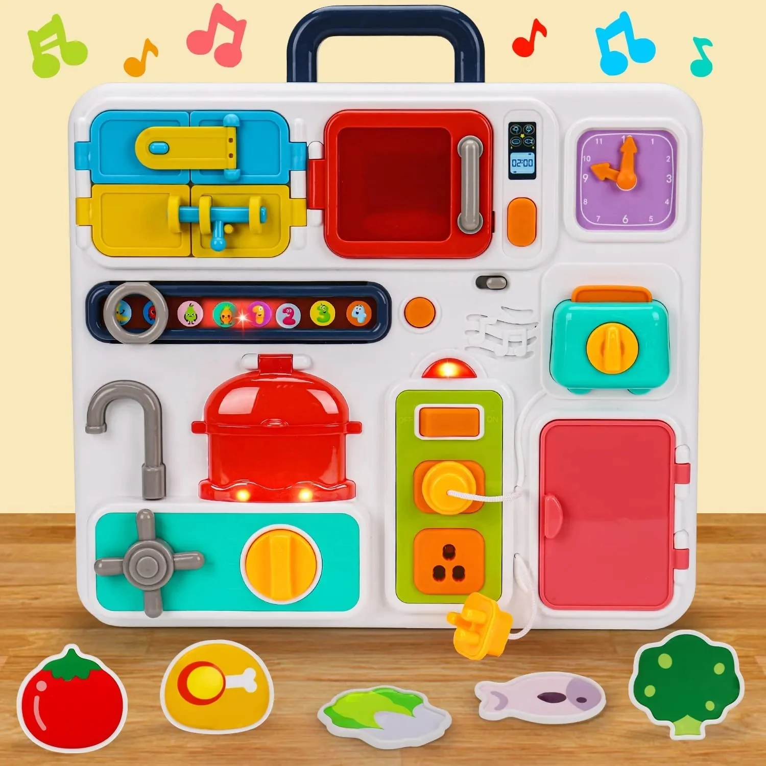 Montessori Kitchen Busy Board for Toddlers 1-3 Travel Toys Light Up Musical  Baby Toys 12-18 Months Fine Motor Skills - AliExpress