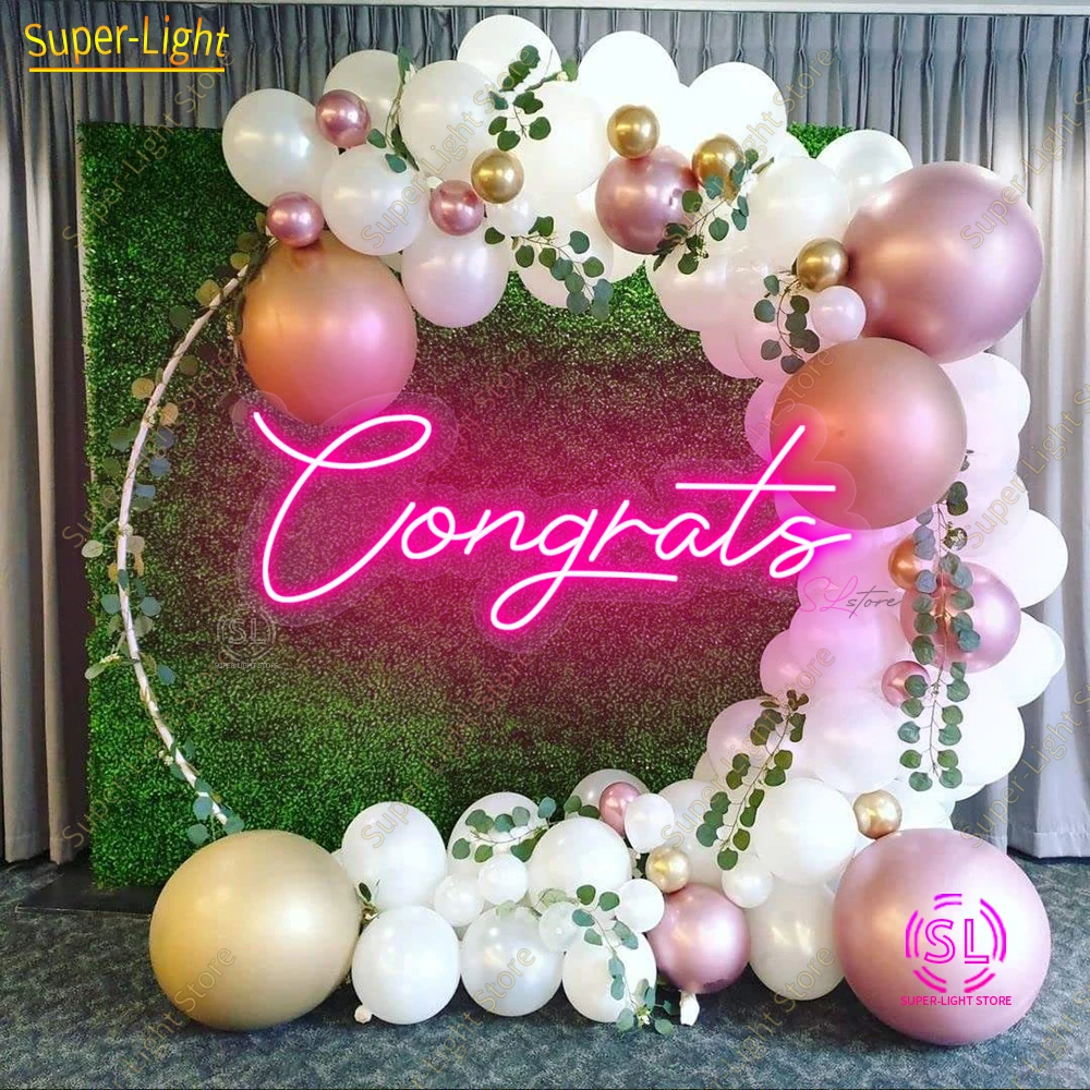 

LED Light Signs Wall Decor Neon Congrats Sign for Congratulations Graduation Ceremony Birthday Party Wedding Celebration Banquet