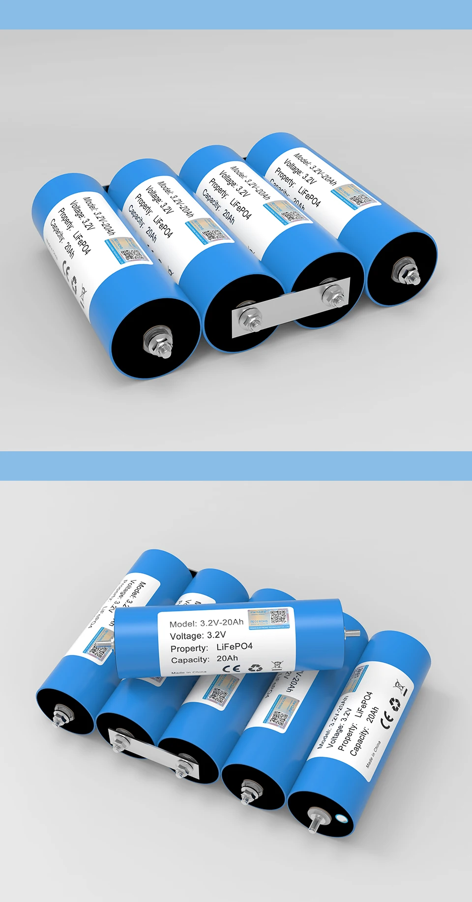 3.2V 20Ah Battery LiFePO4 phosphate Cell for 4S 12V 24V Motorcycle Car motor bat