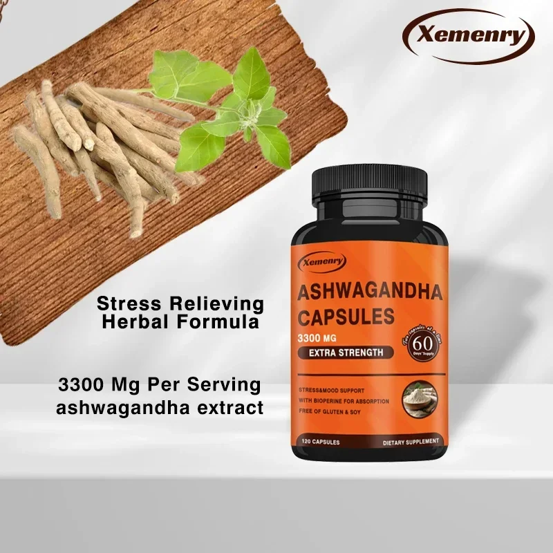 Ashwagandha Supplement Ashwagandha Extract 3300 Mg + Black Pepper Extract 5 Mg