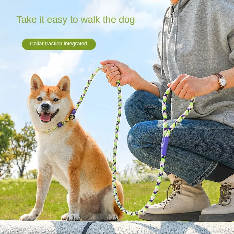

Durable Nylon Braided Dog Collar And Leash Set Reflective Walking Training Leash Lead For Pet Training Running Walking