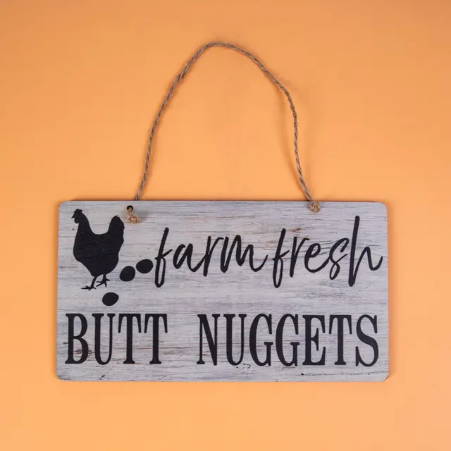 Farm Friss Csirke Fa Jel Sima Felszíni Mintázatú Családi Barátoknak Szomszéd Ajándék - Image 2