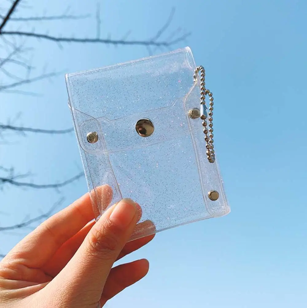 Pink Fashion Transparent PVC Sequin Coin purse Mini Comestic bag Key wallet Lipstick bag